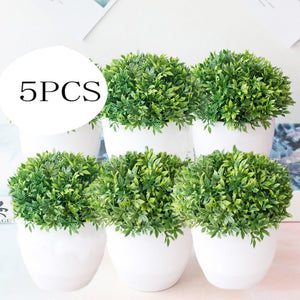 6 PCS NEW Artificial Plants Bonsai Small Tree Pot Plants Fake Flowers Potted Ornaments For Home Decoration Hotel Garden Decor