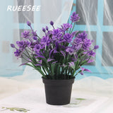 Artificial Flowers Plants Green Bonsai Pot Plants Fake Flower Potted Ornaments For Home Decoration Craft Plant Decorative